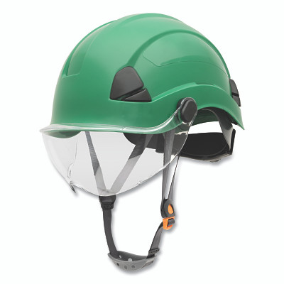Safety Helmet, 6-point Ratchet Suspension, Not-Vented, Green