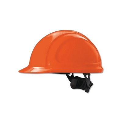 North Zone N10 Ratchet Hard Hat, 4 Point, Front Brim, Orange Pack of 12