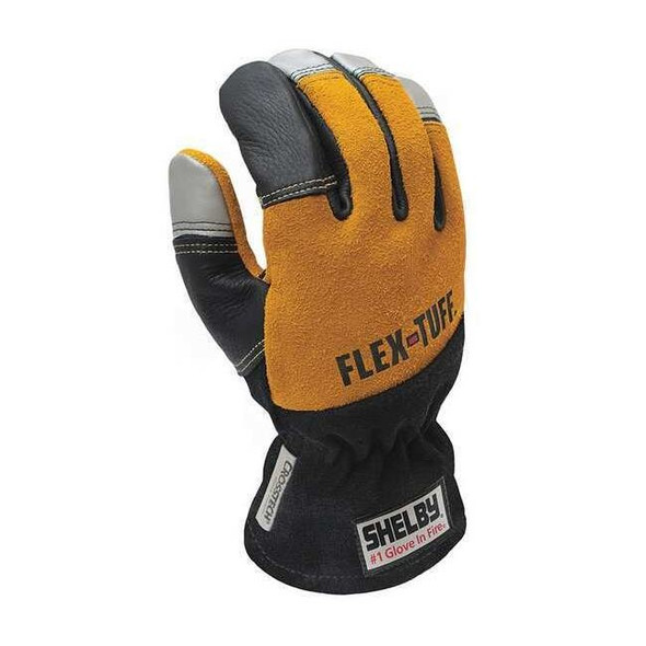 Shelby Firefighters Gloves,L,Blk/Gld/Slvr,PR 5292