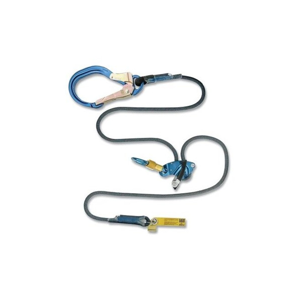 Trigger X Adjustable Rope Positioning Lanyard,  Blue, 6 ft, 310 lb Cap, Rebar Hook