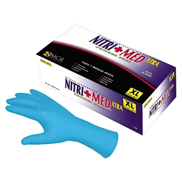 Nitrile Disposable Gloves, NitriShield™, Rolled Cuff, Unlined, Large, Blue, 8 mil Thick, Powder Free, Industrial Grade