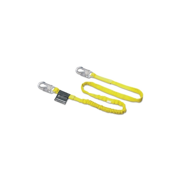 Adjustable Web Lanyard, 6 ft, Anchorage Connection, 310lb Cap, Yellow