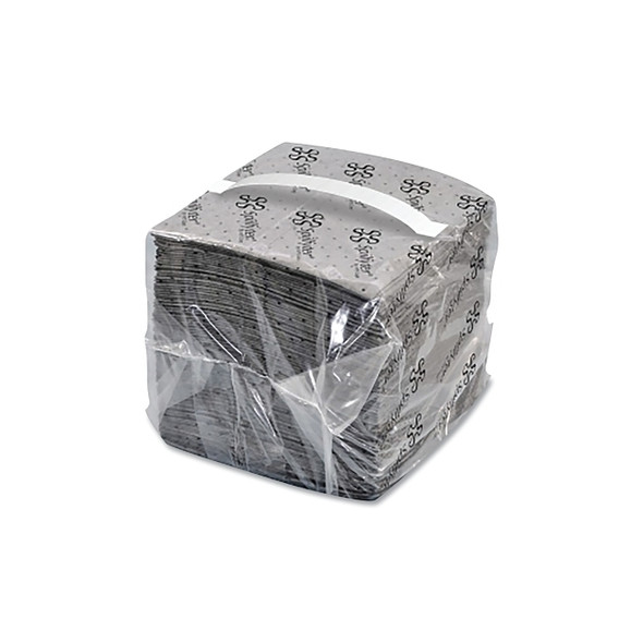Sorbent Pads and Rolls, 18 in L x 16 in W, Universal, Heavy, Single-Ply, Gray, Pads