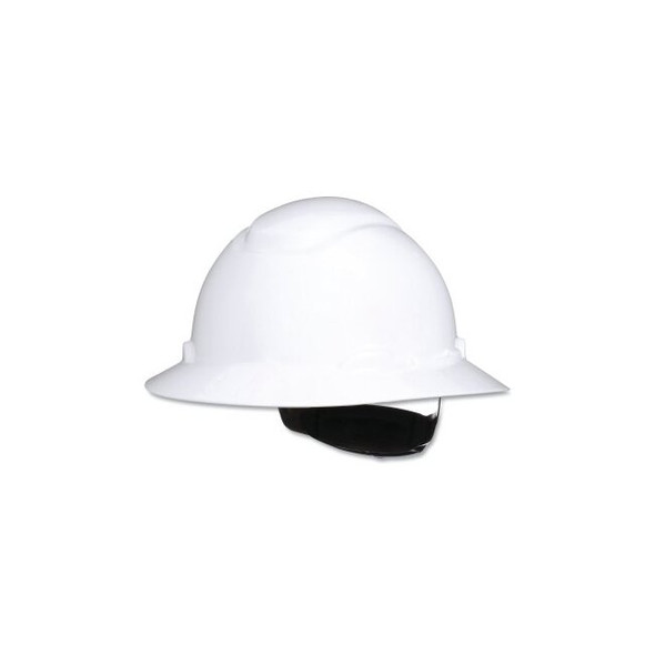SecureFit™ Pressure Diffusion Ratchet Suspension w/UVicator Hard Hat and Cap, Full-Brim Hard Hat, White
