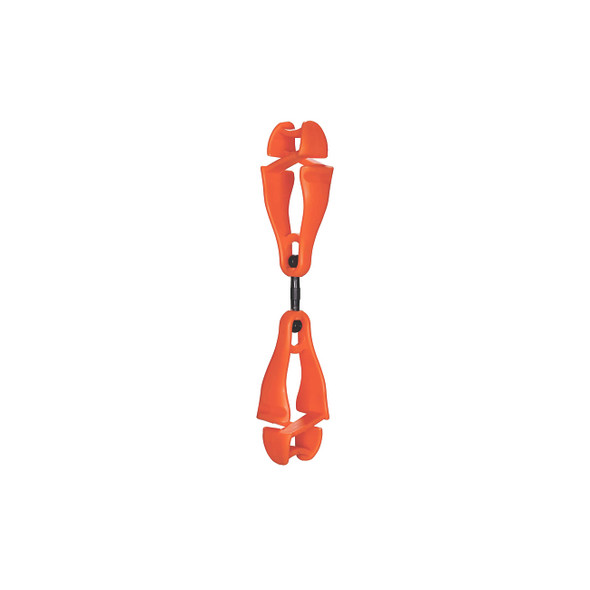 Squids® 3420 Swiveling Glove Clip Holder with Dual Clips, Orange, 6 EA/PK