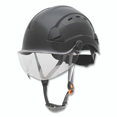 Safety Helmet, 6-point Ratchet Suspension, Vented, Black