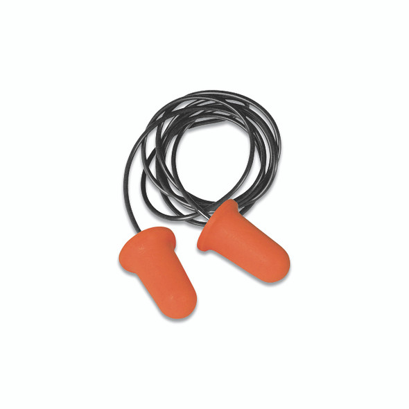 Bell Shape Disposable Foam Earplugs, Polyurethane, Orange, Corded
