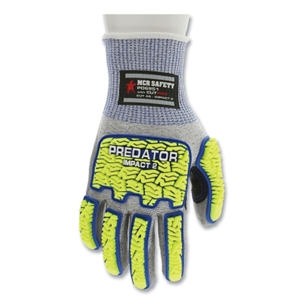 Predator® Mechanics Work Gloves, HyperMax®/Polyurethane/PD6 Tire Tread, Small, Gray Knit/Coating