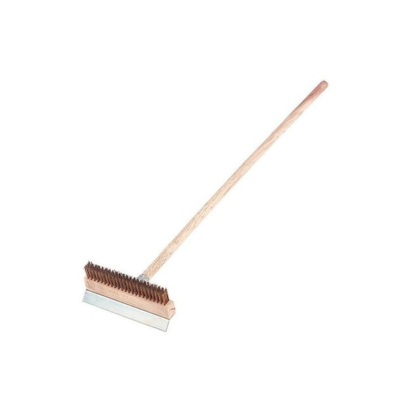 Crestware Pizza Oven Brush,40 in, Brass, Wood POB40