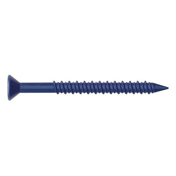 Conset Concrete Screw, 3/16" Dia., Flat, 4 in L, Steel Blue Ruspert, 25 PK
