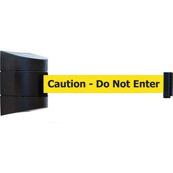 Retractable Belt Barrier, 30 ft Length, Caution Do Not Enter, Black