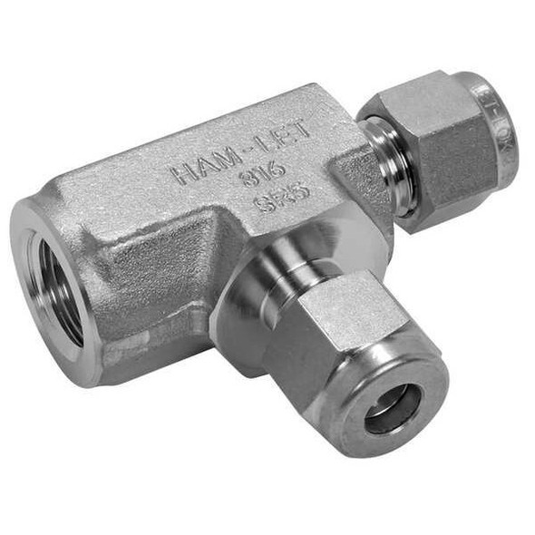 Ham-Let 1/4" Compression x FPT SS Female Run Tee 771LF  SS 1/4 X 1/4