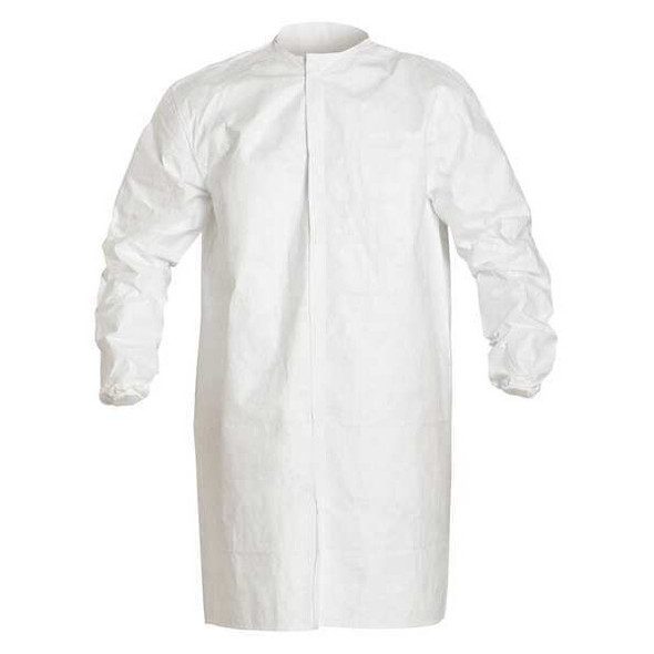 Disposable Lab Frock, Tyvek(R) IsoClean(R), Bound, Knee Length, White, 30 PK