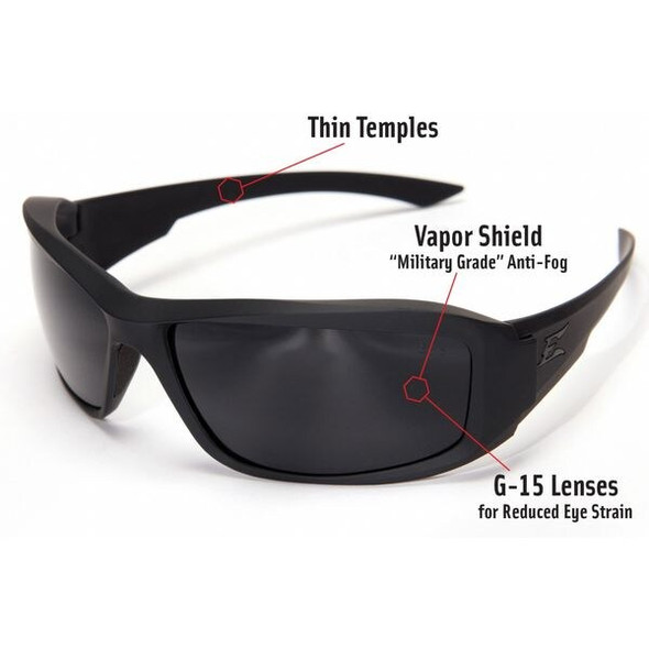 Hamel  Vapor Shield, Safety Glasses, Anti-Fog & Anti-Scratch, G-15 Lens, Black Frame, Full-Frame