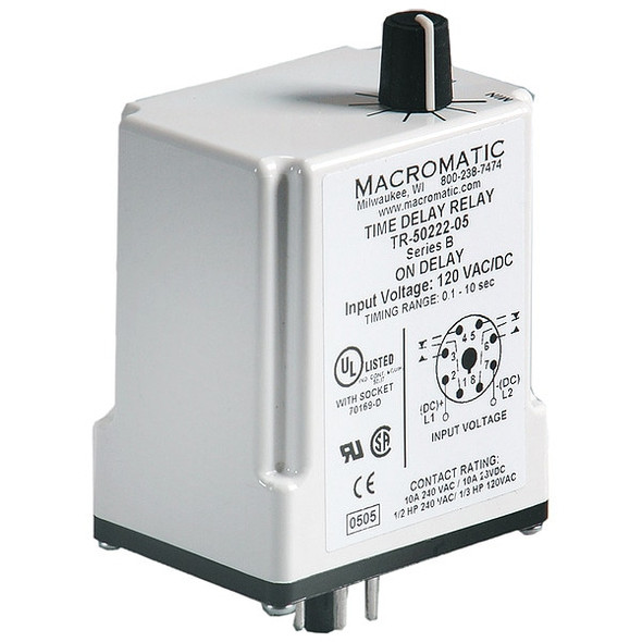 Single Function Time Delay Relay, Octal, Interval, 1 Functions 24V AC/DC, DPDT