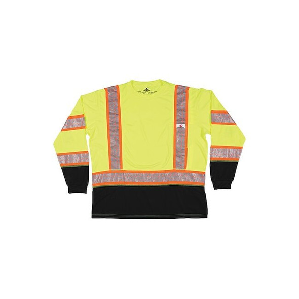 Mcr Safety Long Sleeve T-Shirt, 3, R, Polyester, Green, 2XL FFLTC3SLX2