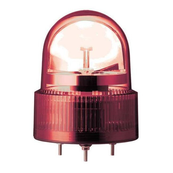 Beacon Light, Red, LED, 24V AC/DC, 138 FPM, 4 23/32 in Dia., Bolt And Nut