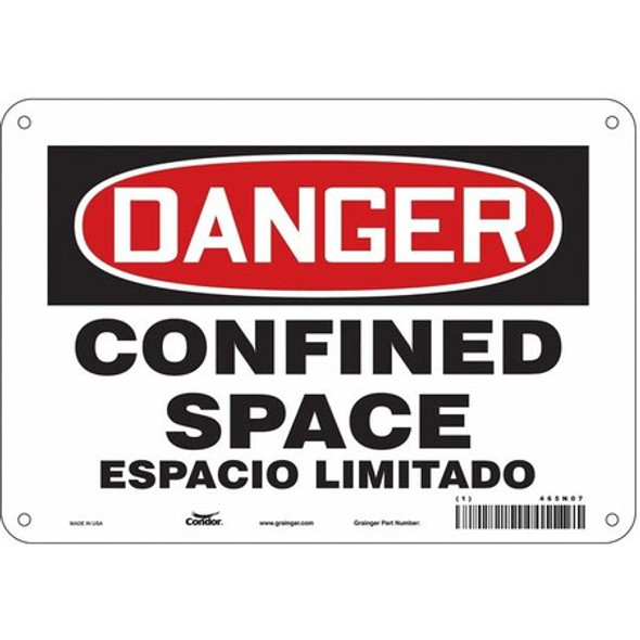 Condor Safety Sign,7" H,10" W,Aluminum, 465N07 465N07