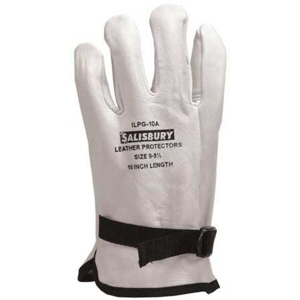 Electrical-Insulating Glove Protectors, Goatskin, 10" Length, Cream, Size 8