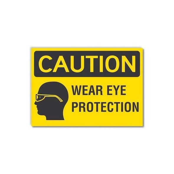 Lyle Caution Sign,Self-Adhesive Vinyl,5 in. H, LCU3-0162-RD_7x5 LCU3-0162-RD_7x5