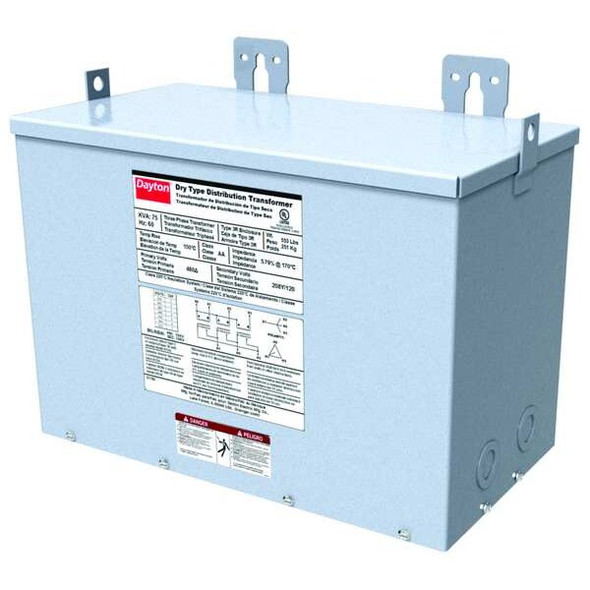 Dayton Three Phase Transformer,3kVA,480V 44YV25