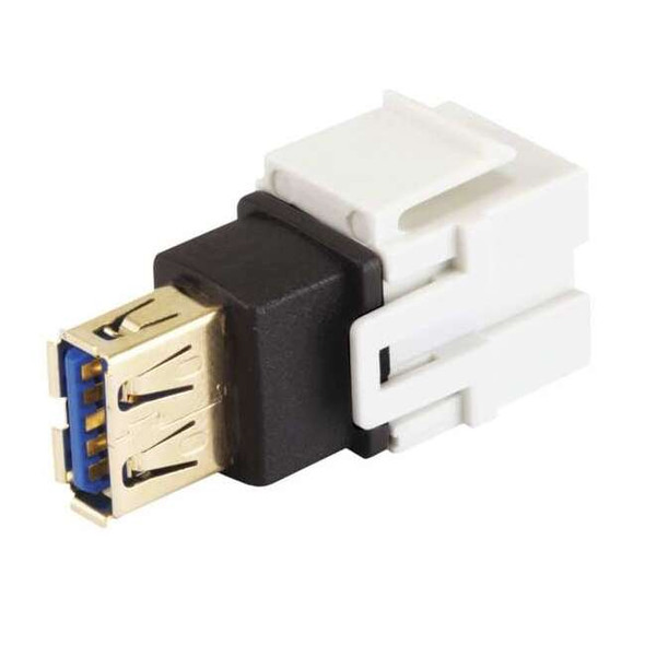 Monoprice Datacom Jack, USB3.0A(F/F), Flush, Wht 7836