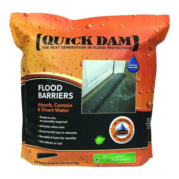 Quick Dam Flood Barrier,17 ft.L,3-1/2"H QD617-1