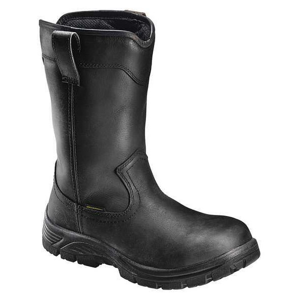 Men's Wellington Boot, 9, Composite Toe, 10 in H, Black, A7847