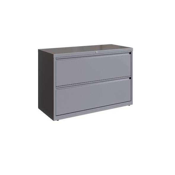 42 in W 2 Drawer Lateral File Cabinet, Arctic Silver,  A4/Legal/Letter