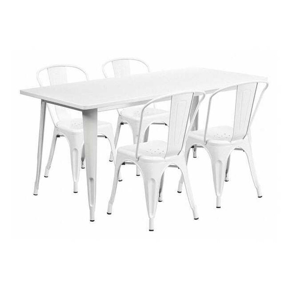 Rectangle 31.5" W, 63" L, 29.5" H, Metal, White