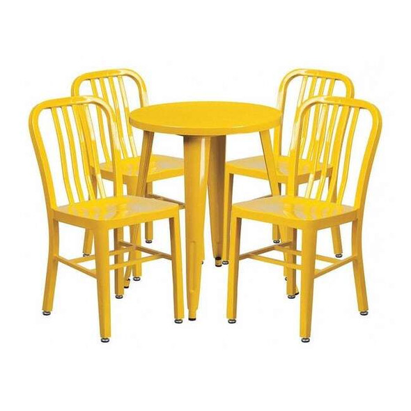 Round 24" W, 24" L, 29" H, Metal, Yellow