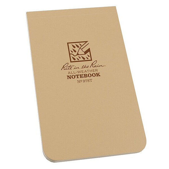 Rite in the Rain Pocket Book,50 Sheets,Tan Paper,20lb 978T