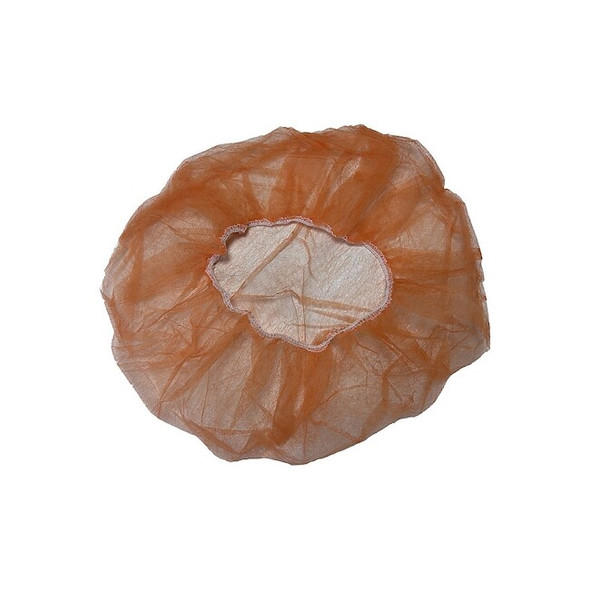 Condor Bouffant Cap, Polypropylene, 21 in Dia., Orange, 100 PK 819T01