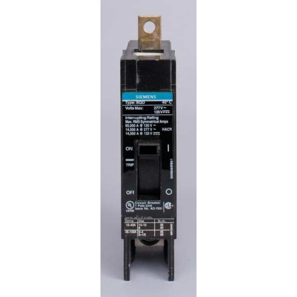 Miniature Circuit Breaker, BQD Series, 30A, 1 Pole, 277V AC, 14kA at 277V AC  BQD130