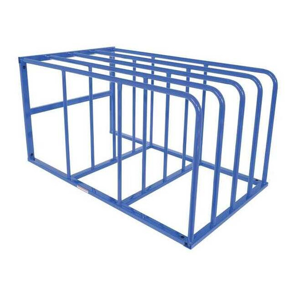Starter Vertical Sheet Storage Rack, 84 in D, 50 in W, 4 Shelves, Blue