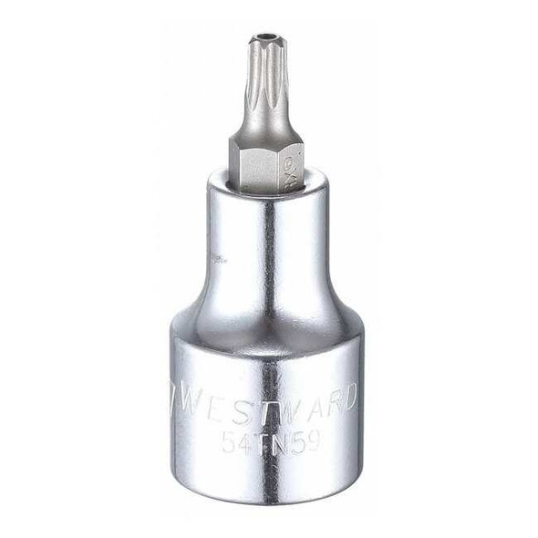 Westward Socket Bit, Steel, 1/2 in, TpSz T27 54TN59