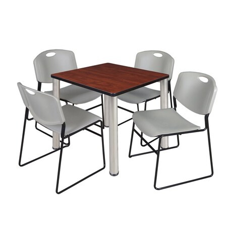 Kee Square Table & Chair Set, Wood, Metal, Polypropylene Top