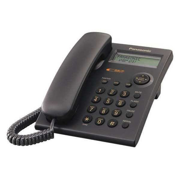 Panasonic Standard Phone - Wall Mountable - Black - 1 x Phone Line