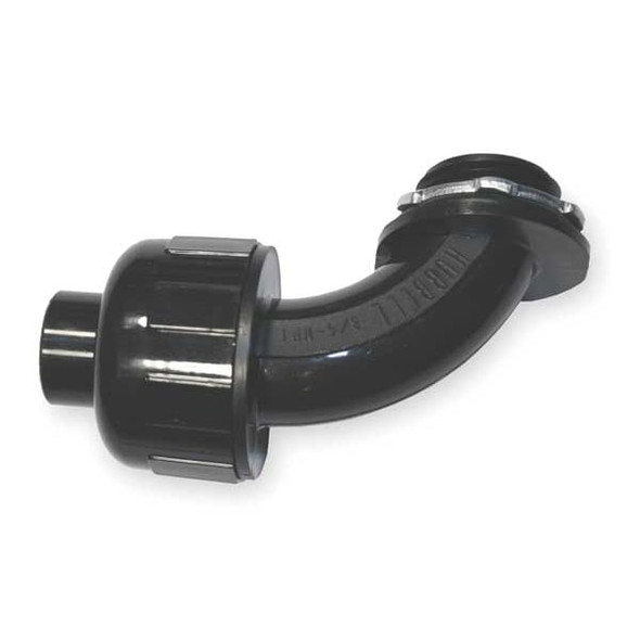 Conduit Fitting Connector, 1-1/4 in, Liquid-Tight, Nylon, Black