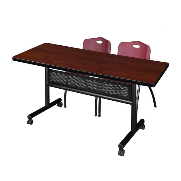 Kobe Rectangle FlipTop Table, 60" W, 29" H, Laminate Top, Cherry MKFTM6030CH47BY
