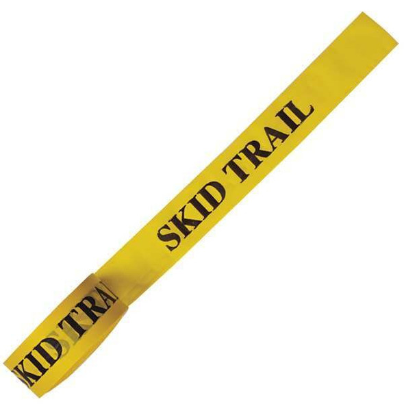 Flagging Tape, Skid Trail, Yellow, 1 1/2 in Wide x 300 ft Length, Vinyl, 2 mil