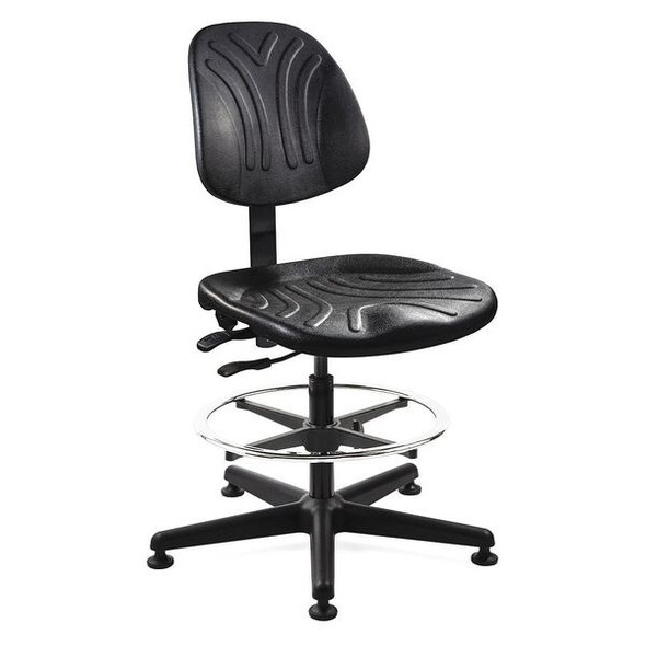 Bevco Polyurethane Task Chair, 21" to 31", No Arms, Black 7501D