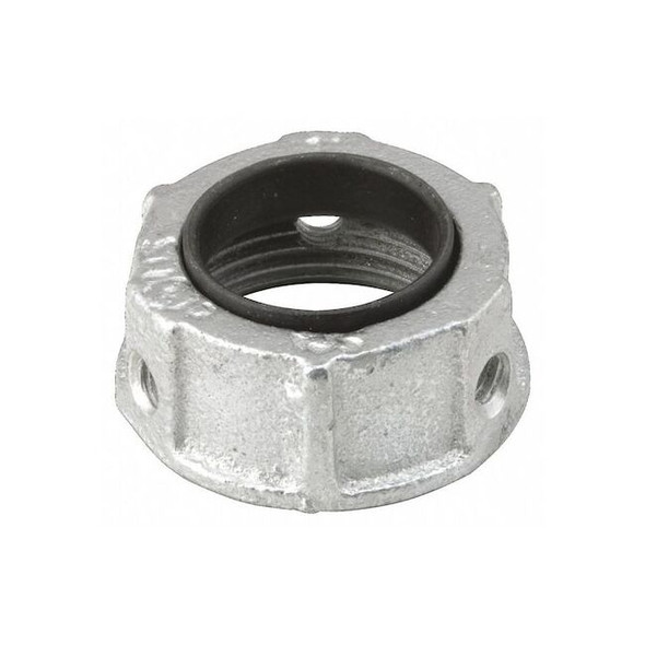 Raco IMC Bushing, 1/2 in, Threaded, Iron, Zinc Plated, Gray 1132