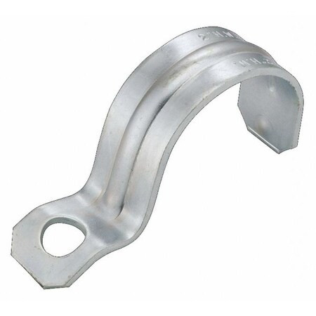 Raco One Hole Strap, Conduit; Pipe Use, 2 in, Steel, Zinc Plated 1338