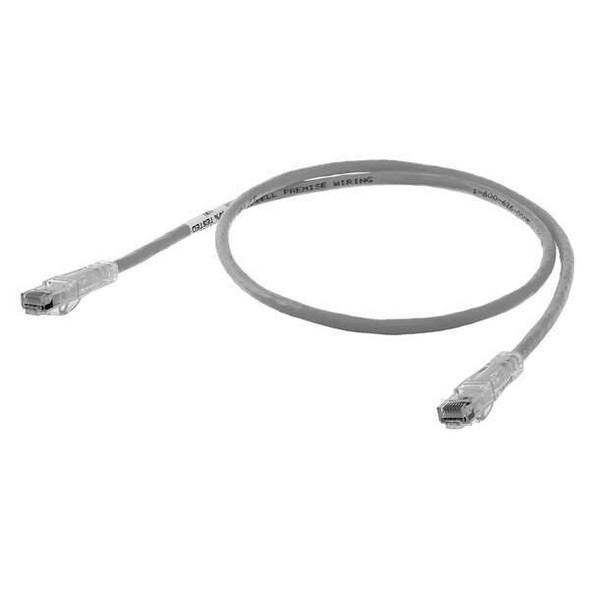 Hubbell Premise Wiring Ethernet Cable,Cat 6,Gray,3 ft. HC6GY03