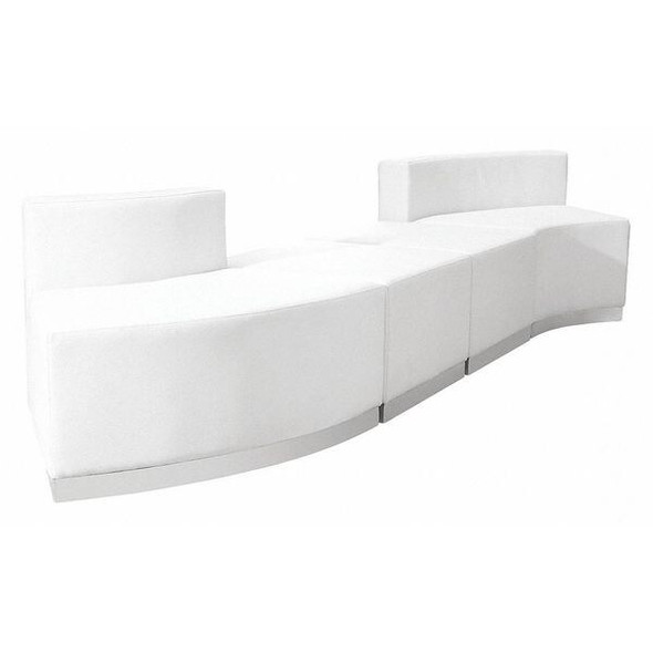 Flash Furniture Reception Set,4 pcs.,White Leather ZB-803-860-SET-WH-GG