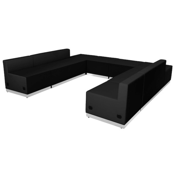 8 pcs. Living Room Set, 25-1-4" to 102-1-2" x 27", Upholstery Color: Black  ZB-803-710-SET-BK-GG