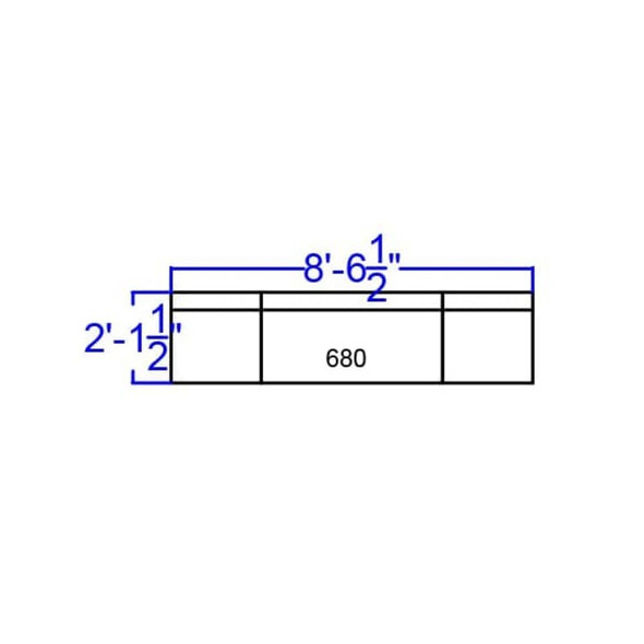 3 pcs. Living Room Set, 25-1-4" to 25-1-2" x 27", Upholstery Color: Black  ZB-803-680-SET-BK-GG