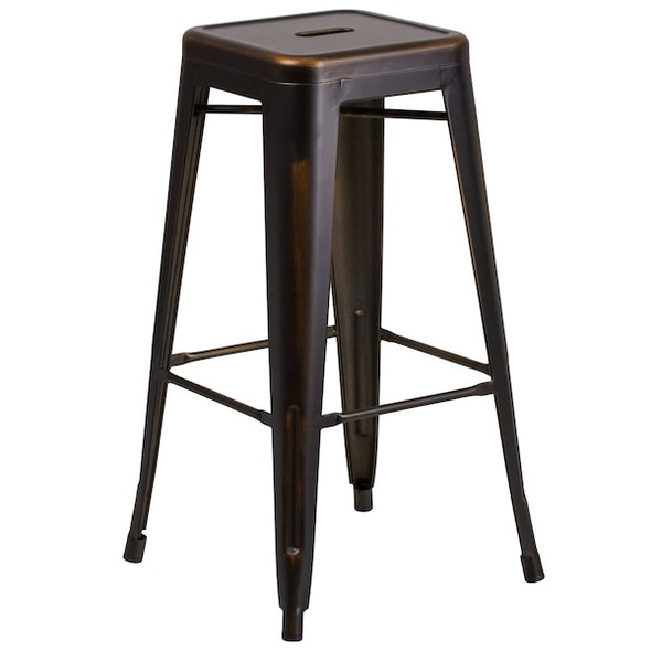 Flash Furniture Distressed Copper Metal Stool ET-BT3503-30-COP-GG Flash Furniture Distressed Copper Metal Stool ET-BT3503-30-COP-GG