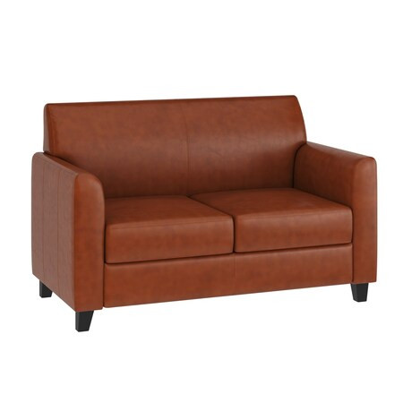 Flash Furniture Cognac Leather Loveseat BT-827-2-CG-GG